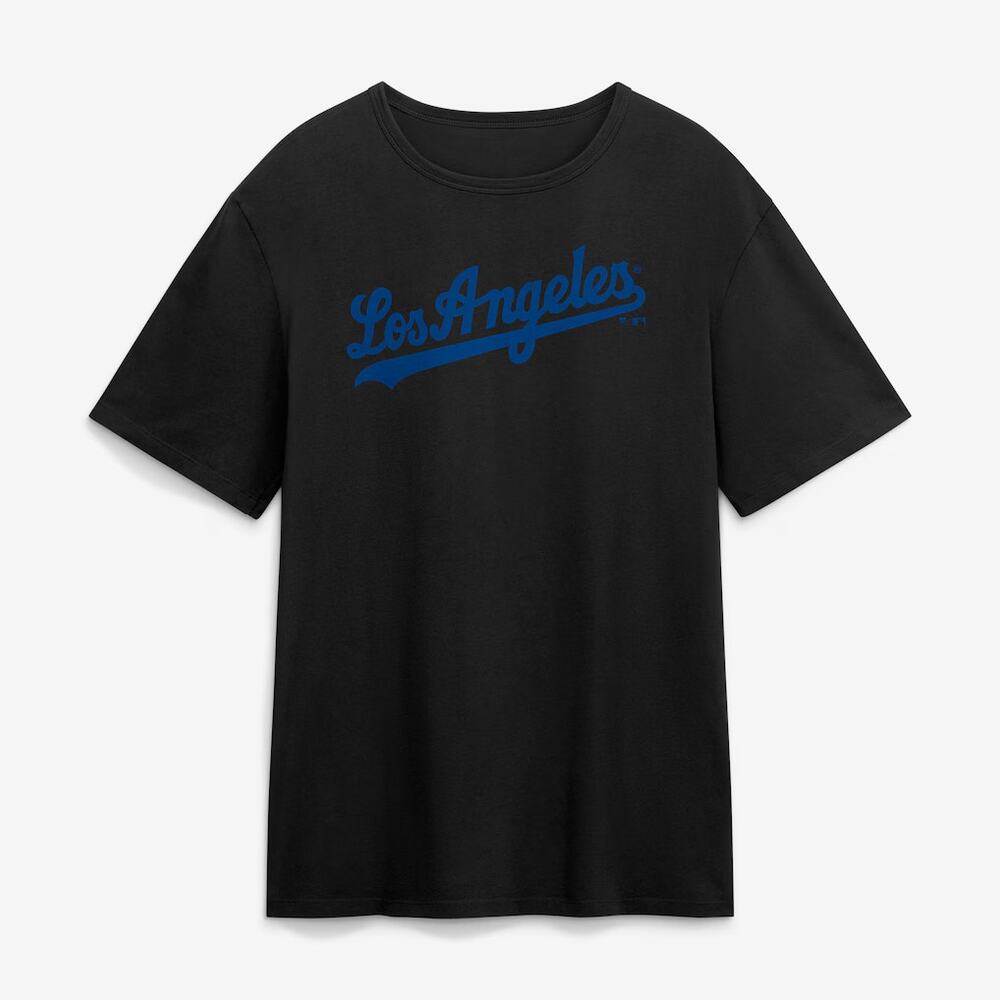 Alstyle Legacy T-shirt Los Angeles Dodgers Fanatics Crew Neck Black Blue Size M